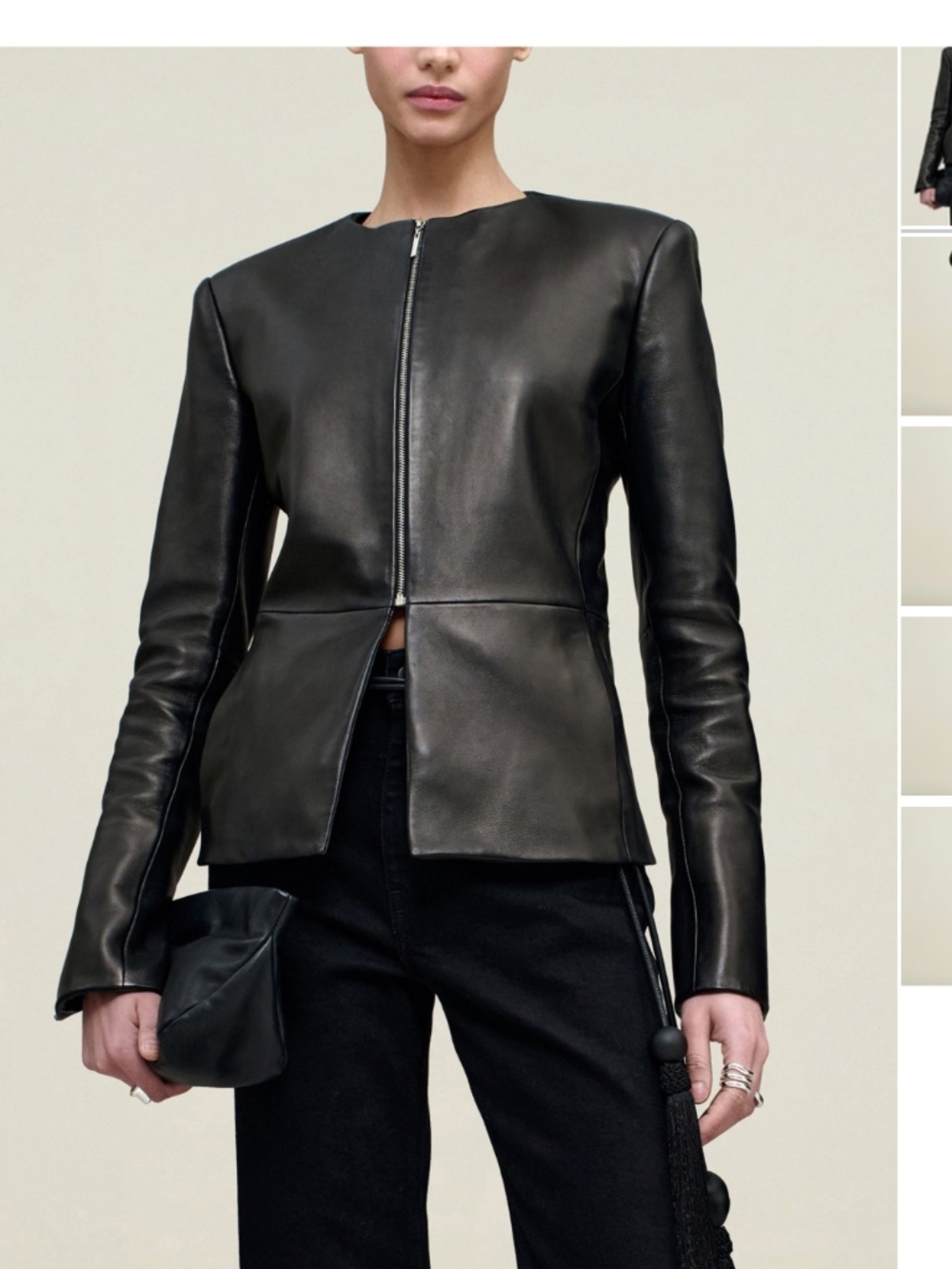 Kallmeyer Tilda Black Leather Lambskin Jacket with zipper